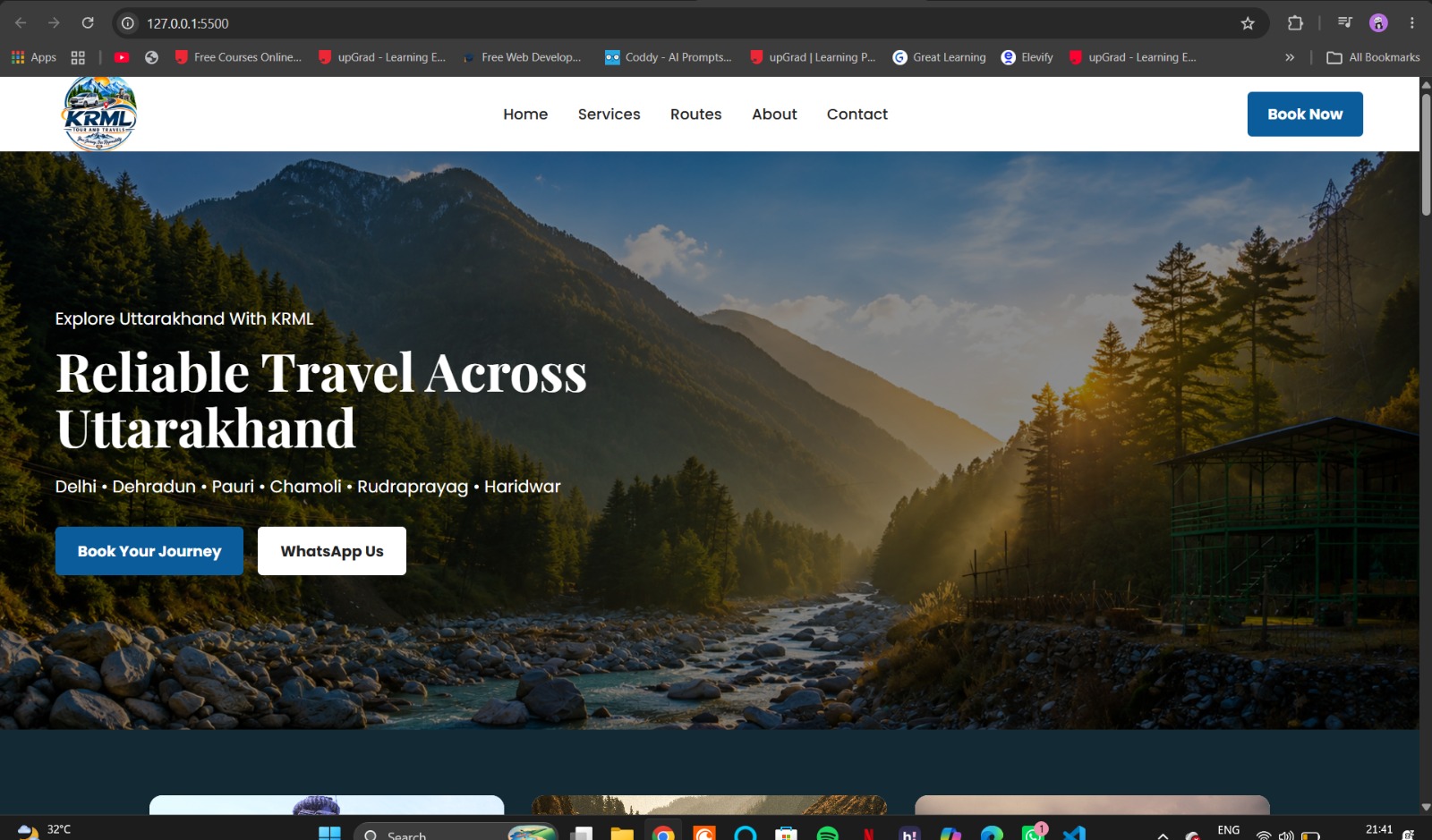 KRML Tour and Travels Website