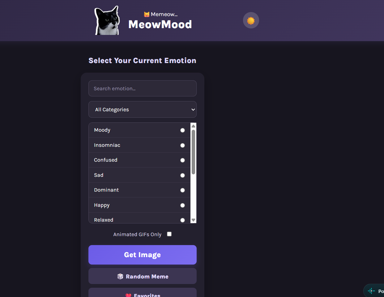 MemeowMood Meme Picker Project
